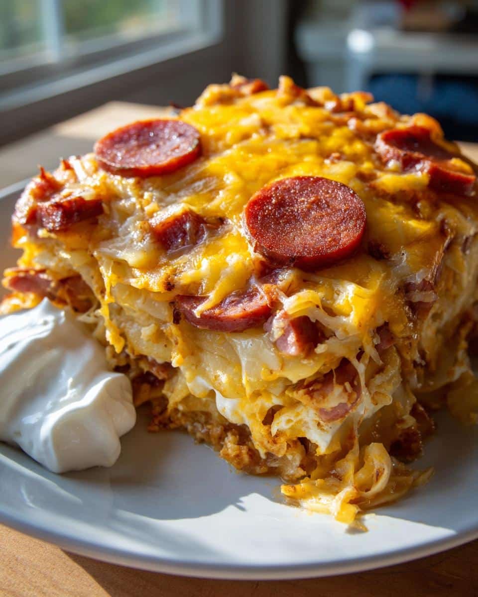 Crockpot Pierogi Casserole With Kielbasa - detail 1