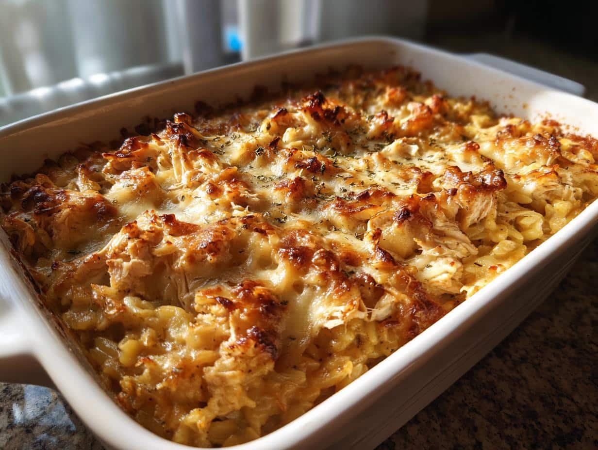 French Onion Chicken Orzo Casserole - detail 1