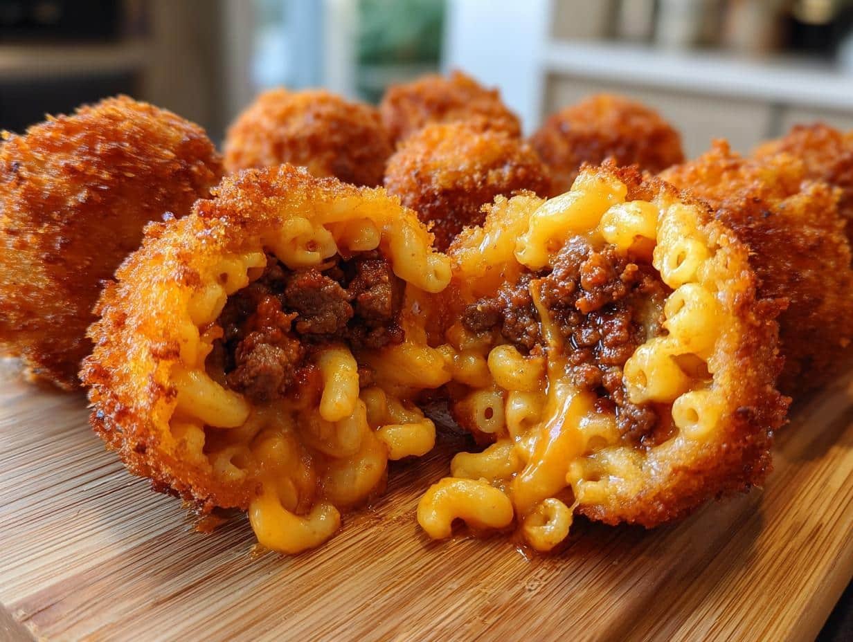 Cheesy Mac Burger Stuffed Onion Rings - detail 1