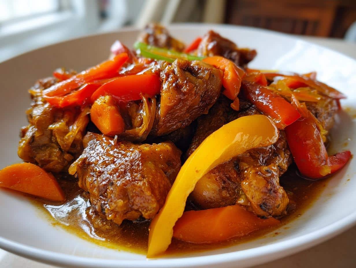 Jamaican Brown Stew Chicken - detail 1