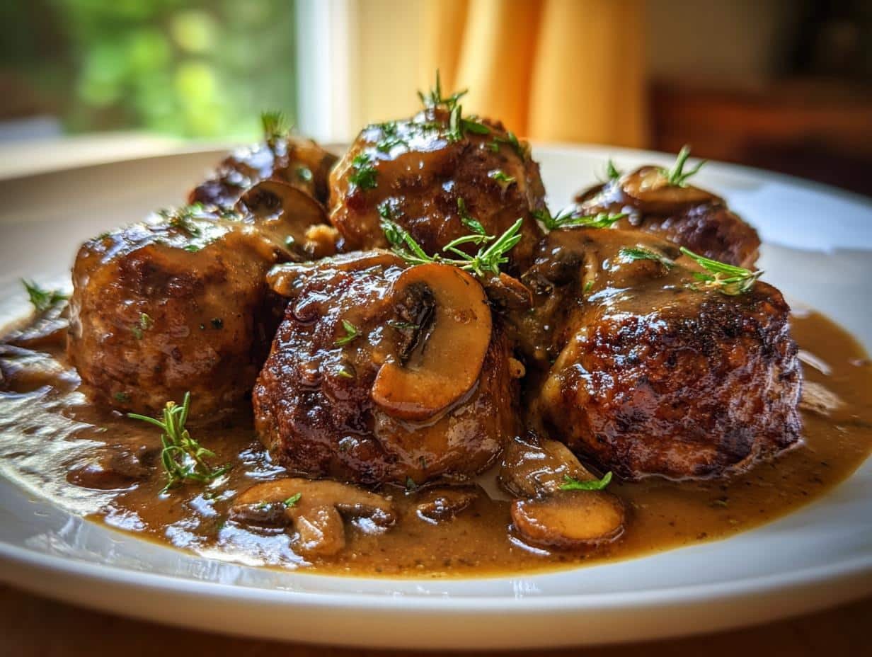 Slow Cooker Salisbury Steak Meatballs - detail 1