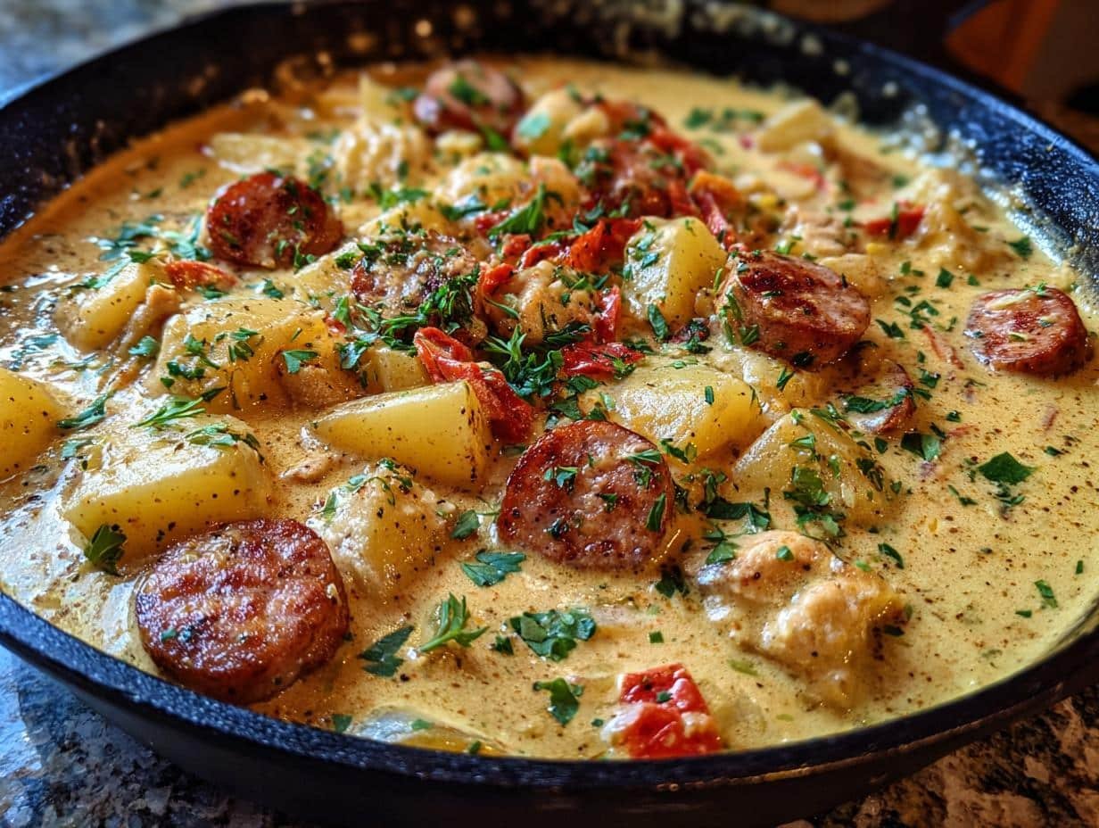 Smothered Potatoes and Sausage - detail 1